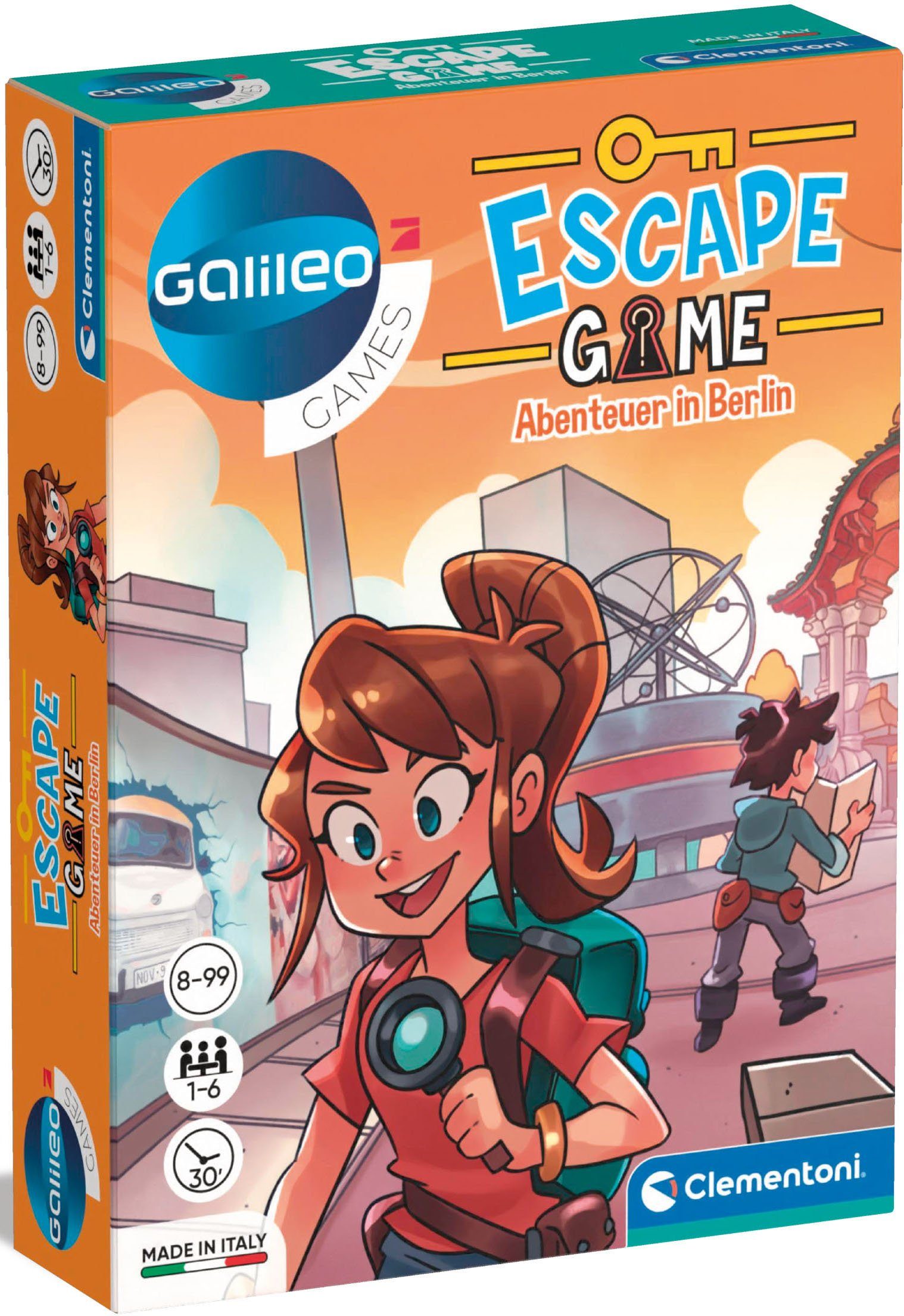 Clementoni® Spiel Galileo, Escape Game Abenteuer in Berlin, Detektivspiel, Made in Europe