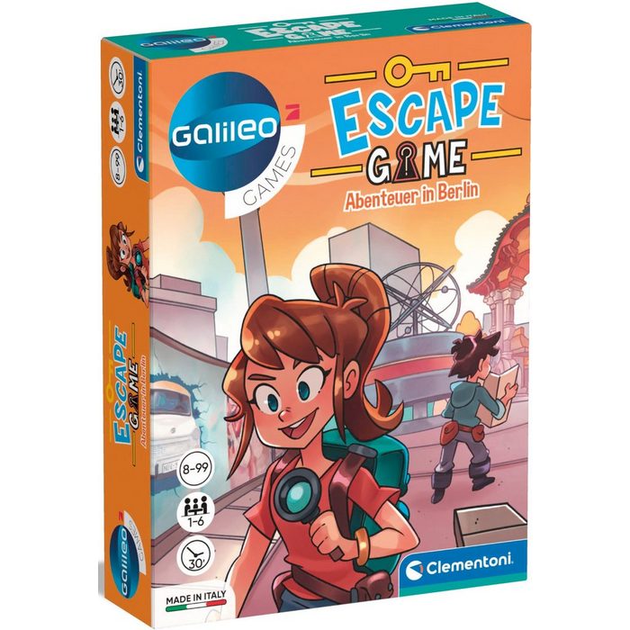 Clementoni® Spiel Detektivspiel Galileo Escape Game Abenteuer in Berlin Made in Europe FSC® - schützt Wald - weltweit