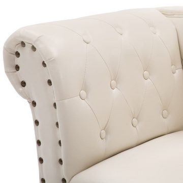 vidaXL Chaiselongue Chaiselongue Creme Kunstleder, 1 Teile