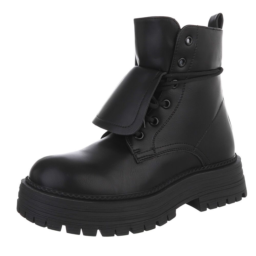 Ital-Design Stylische Damen-Schnürboots mit praktischem Klappdesign Schnürs günstig online kaufen