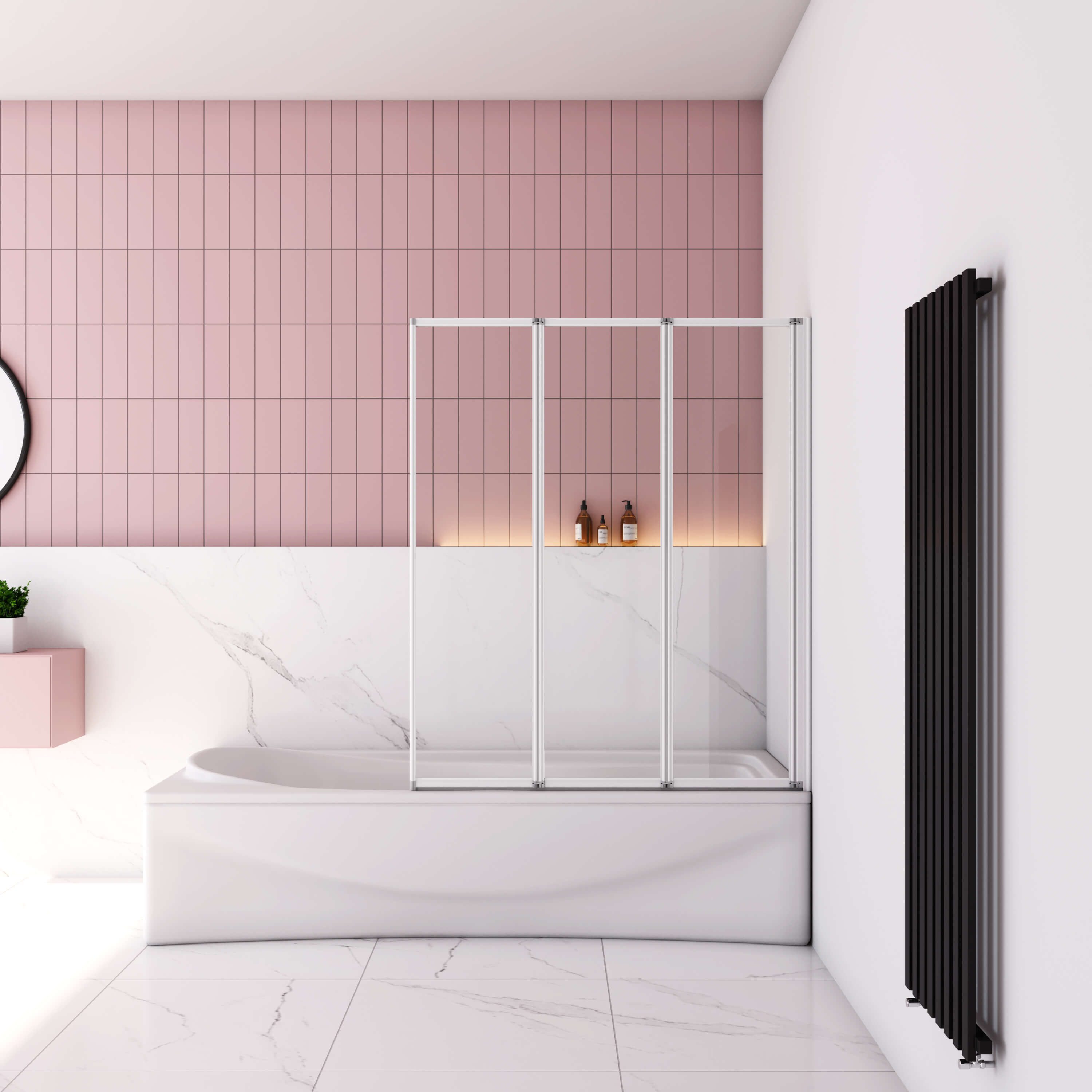 AICA Badewannenaufsatz 3, 4, 5-teilig Faltwand Aufsatz Duschwand Badewanne günstig online kaufen