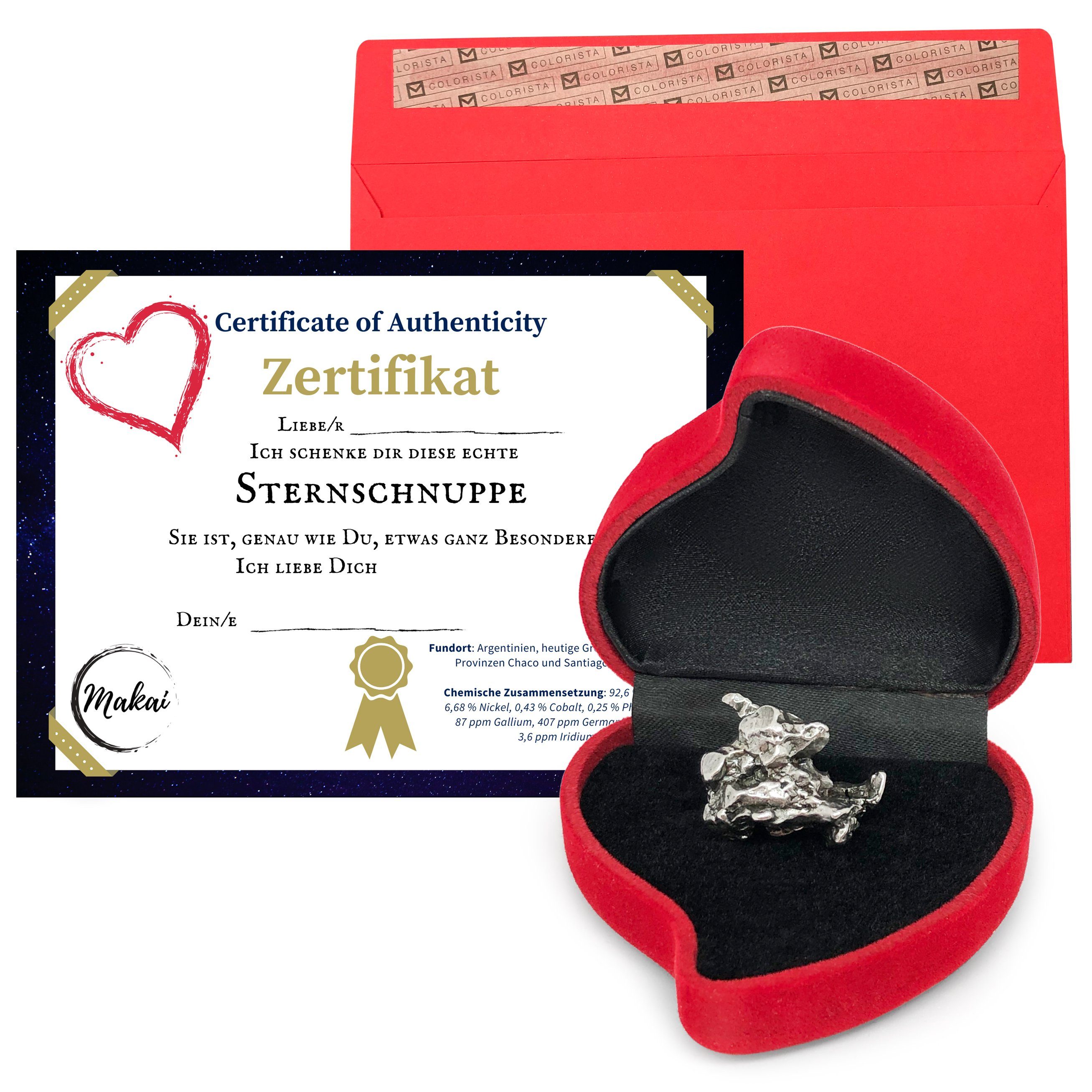 Makai Edelstein Eisenmeteorit Sternschnuppe echter Meteorit, ca. 15g
