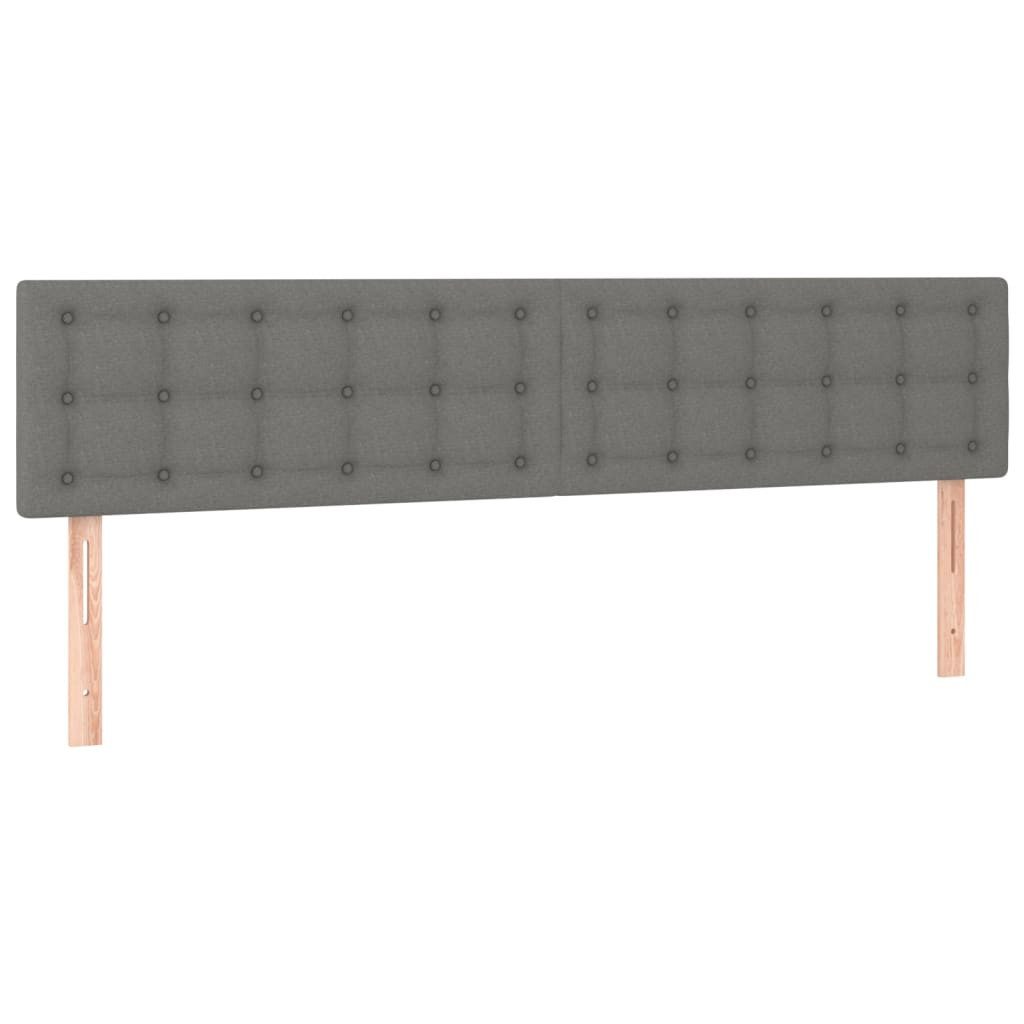 vidaXL Bett Kopfteile Dunkelgrau 180x5x78/88 cm Stoff (1-tlg)