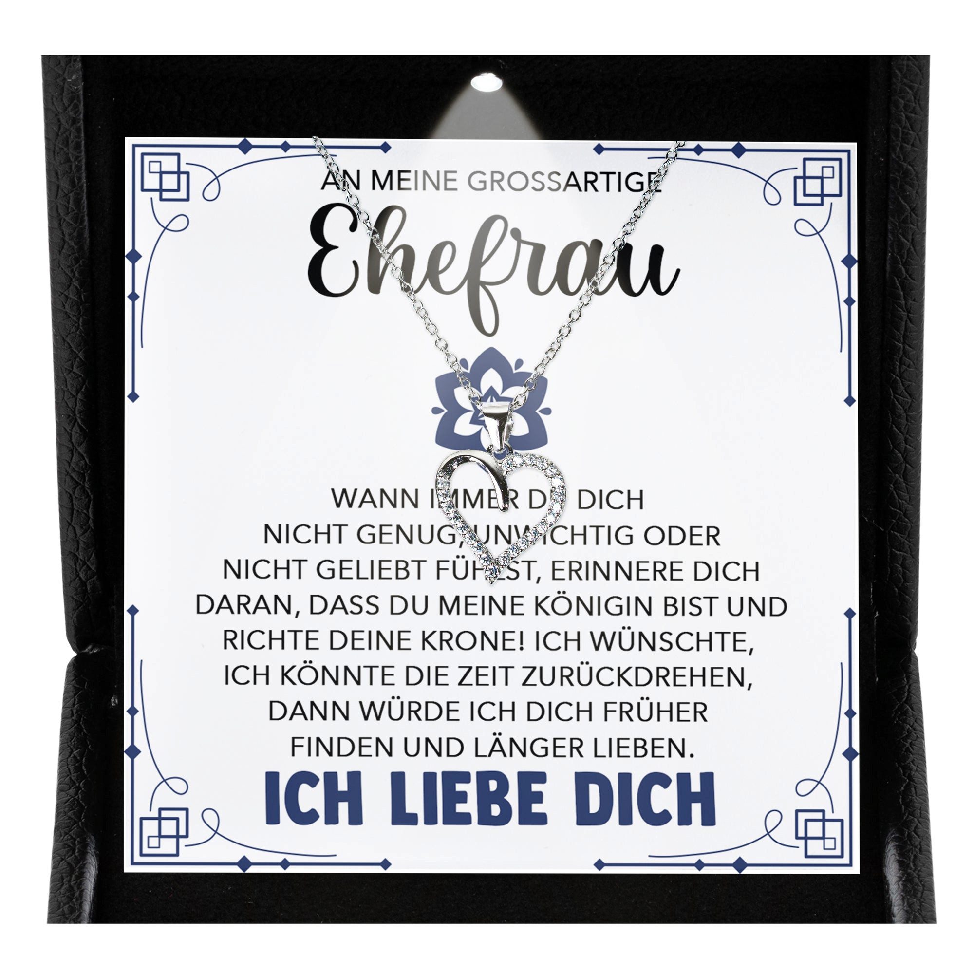 Valentinstagsgeschenk 22Feels Schmuckset Ehefrau Geschenk Hochzeitstag Ich Liebe Dich Kette Herz Valentinstag (inkl. Geschenktasche, Karte, Poliertuch