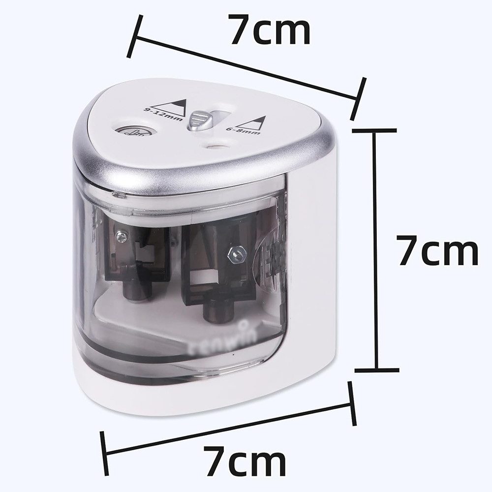 AFKSMILE Anspitzer Elektrischer Bleistiftspitzer, Doppelloch-Batteriespitzer, Anspitzer, Für 6-12mm No.2/Buntstifte, für Schule/Klassenzimmer/Büro/Haus – Bild 2 von 5
