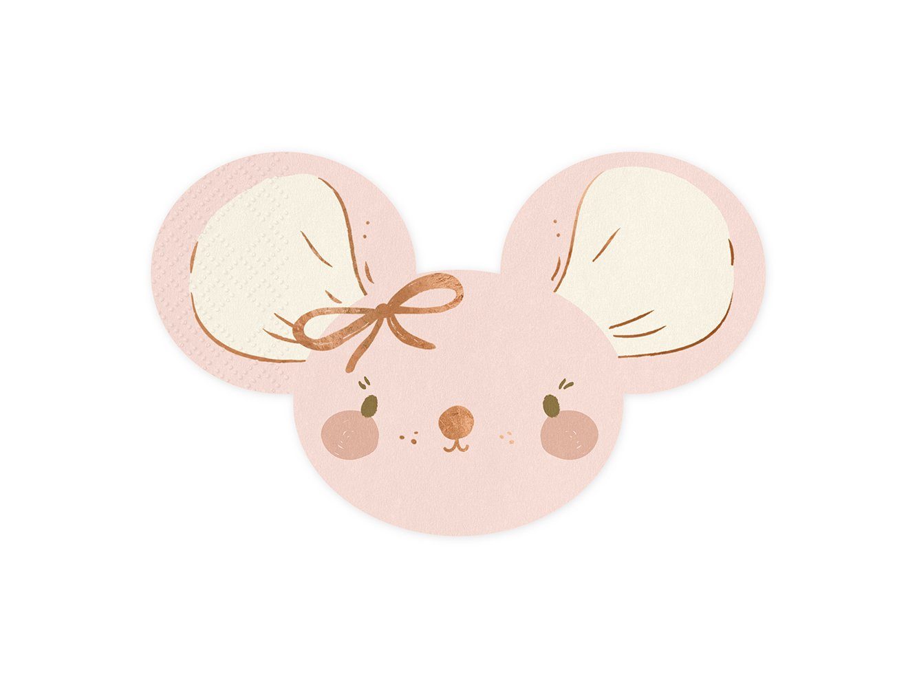 partydeco Papierserviette, Servietten Maus 16x10cm 20 Stück rosa