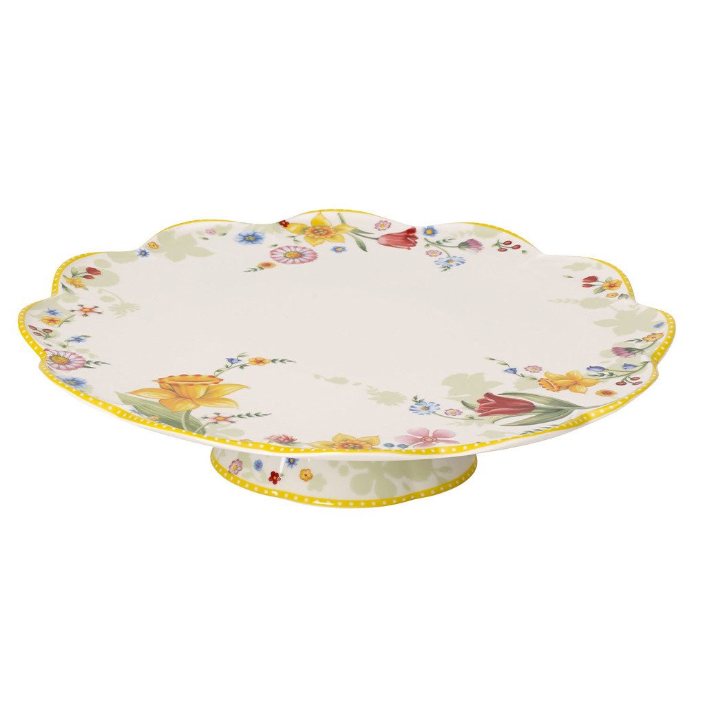 Villeroy & Boch Tortenplatte Spring Awakening Tortenplatte ø 33 cm, Porzellan, (1x Tortenplatte, 1-tlg)