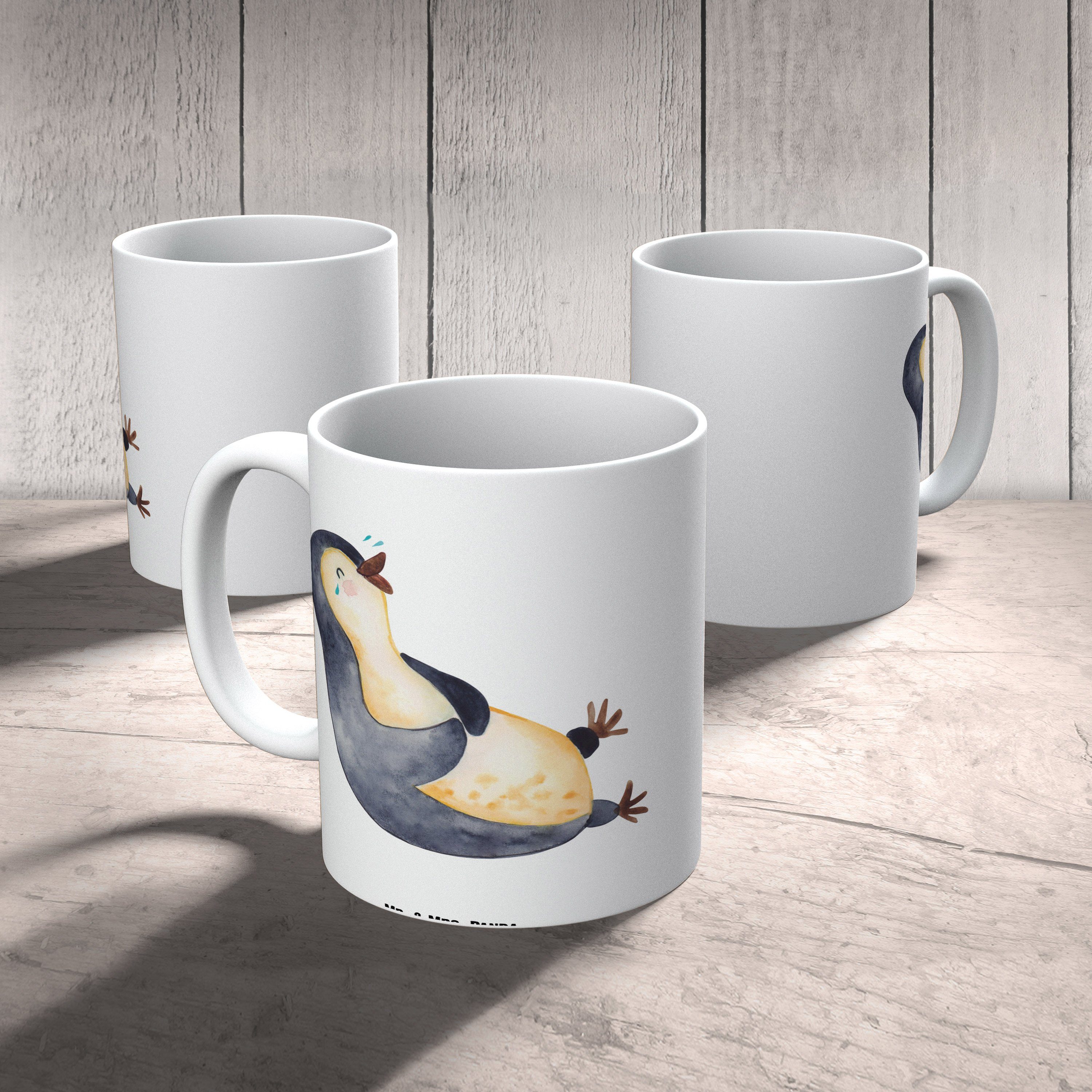 Geschenk, lol, Mrs. Weiß lachend Panda Kaffeetasse, Keramik Tasse, Grosse XL XL Mr. Tasse - & Pinguin Tasse -