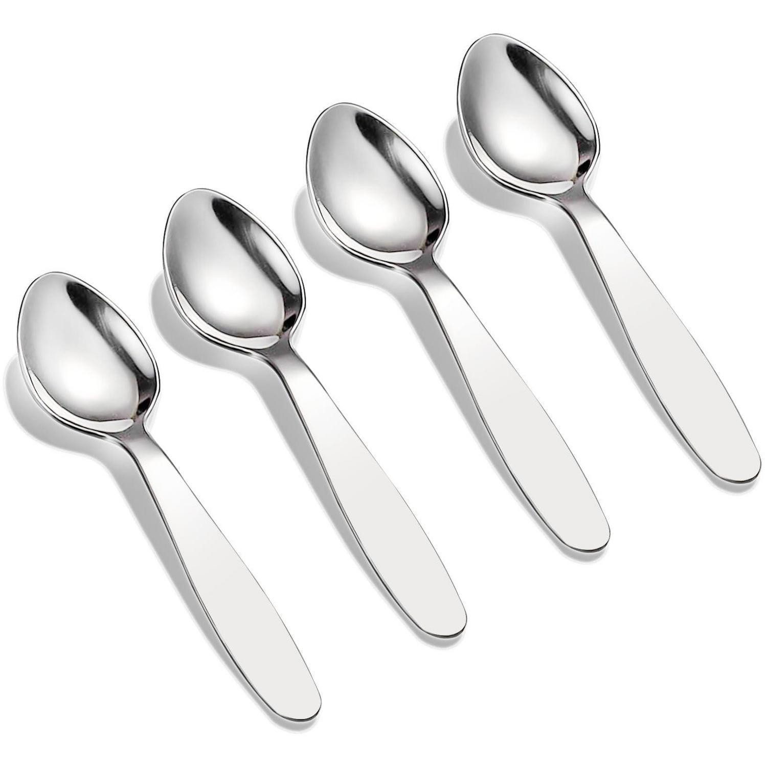 LuxusKollektion Kinderbesteck Kinderlöffel Edelstahl 18 8 15cm Suppenlöffel Silber Schule 4 Löffel
