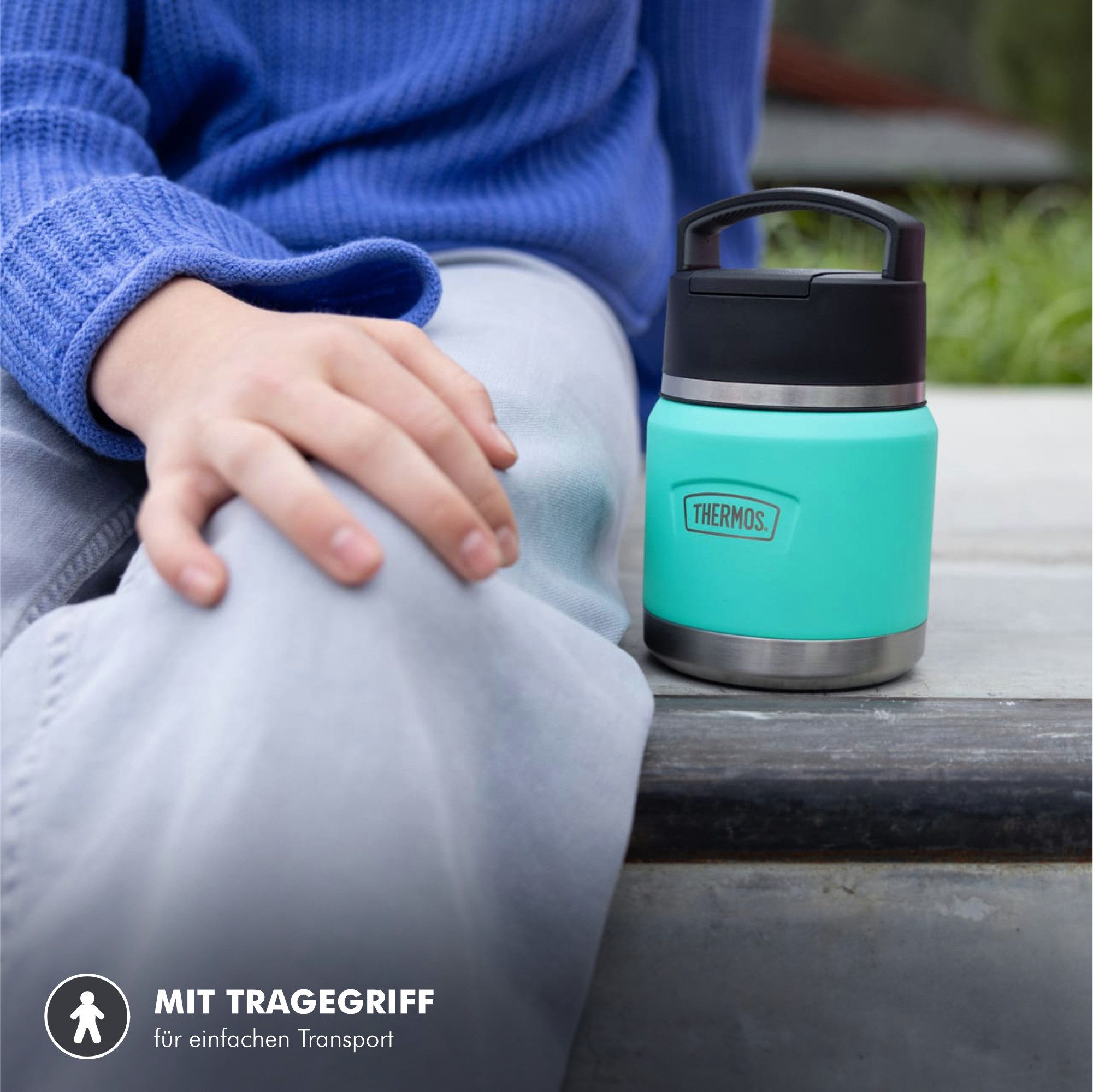 THERMOS Thermobehälter ICON FOOD JAR, Thermobehälter für Essen, spülmaschinenfest, Edelstahl, Kunststoff, Silikon, (1-tlg), 0,35l, 12h heiß & 16h kalt, dicht &  – Bild 5 von 5