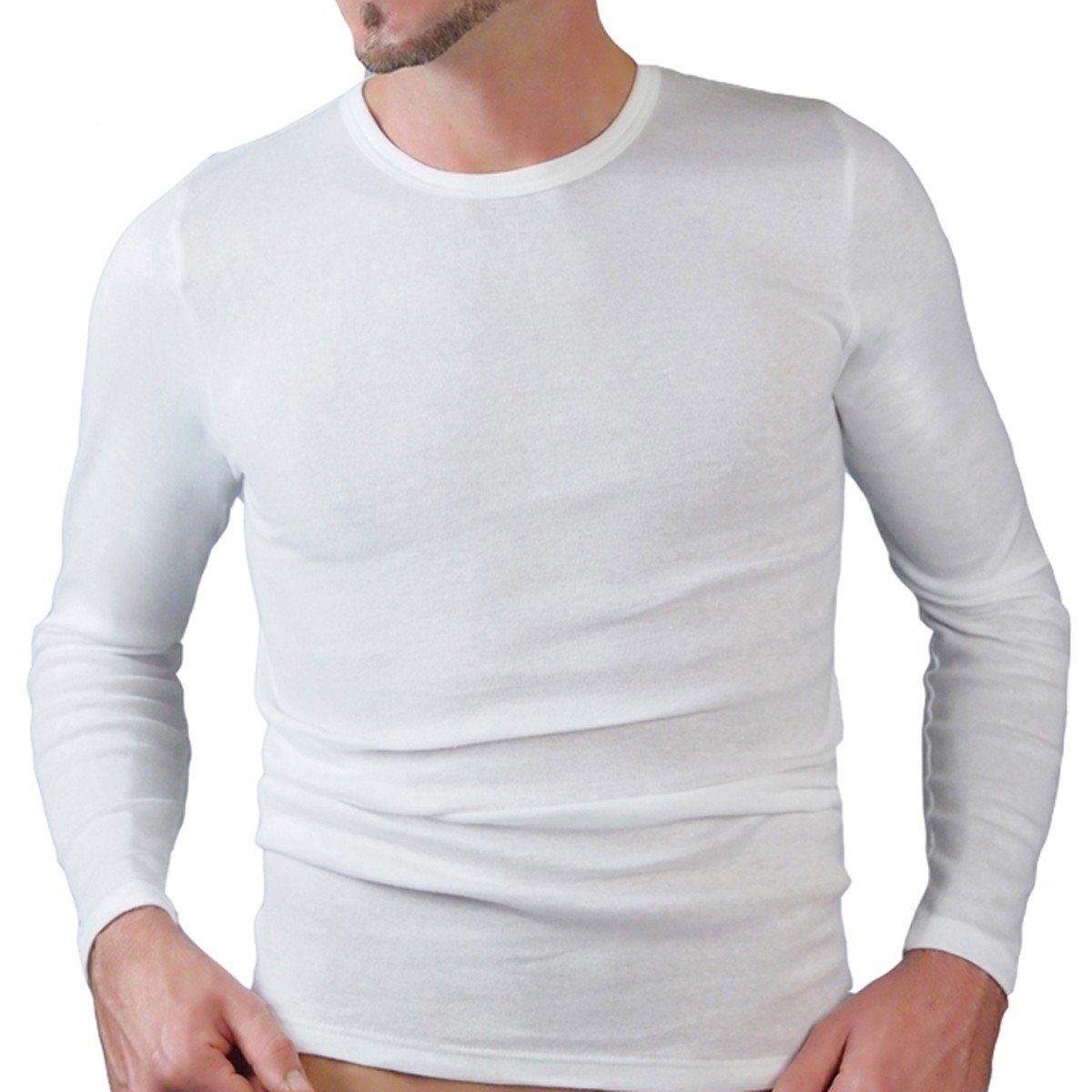 HERMKO Unterziehshirt 3640 Herren langarm Unterhemd aus 100% Bio-Baumwolle, longsleeve Shirt