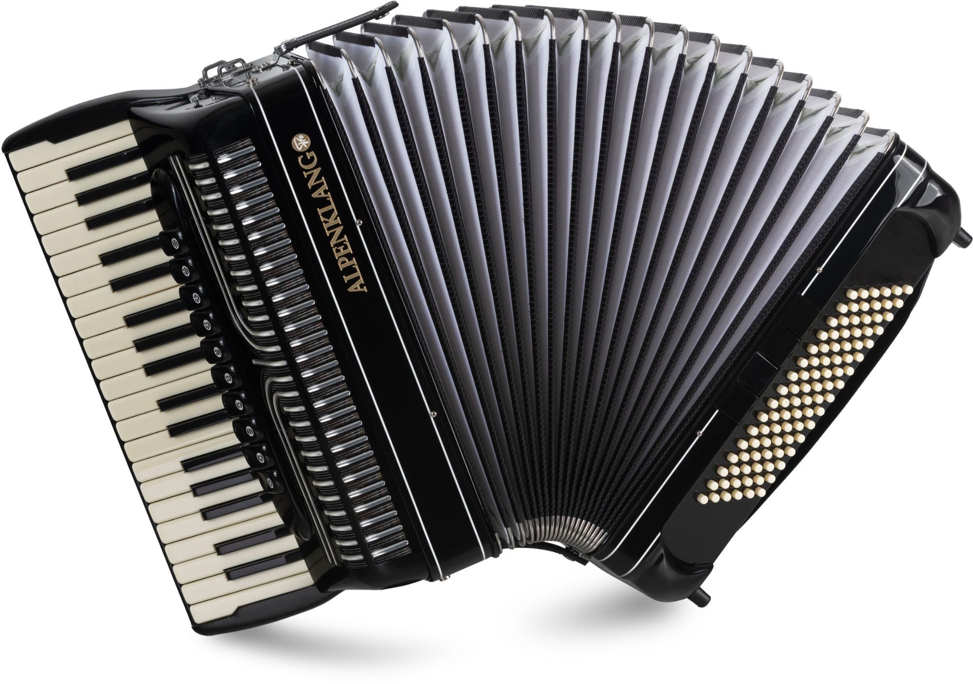 Alpenklang Knopf-Akkordeon Alpenklang Pro Akkordeon IV 96 CM Elite Schwarz