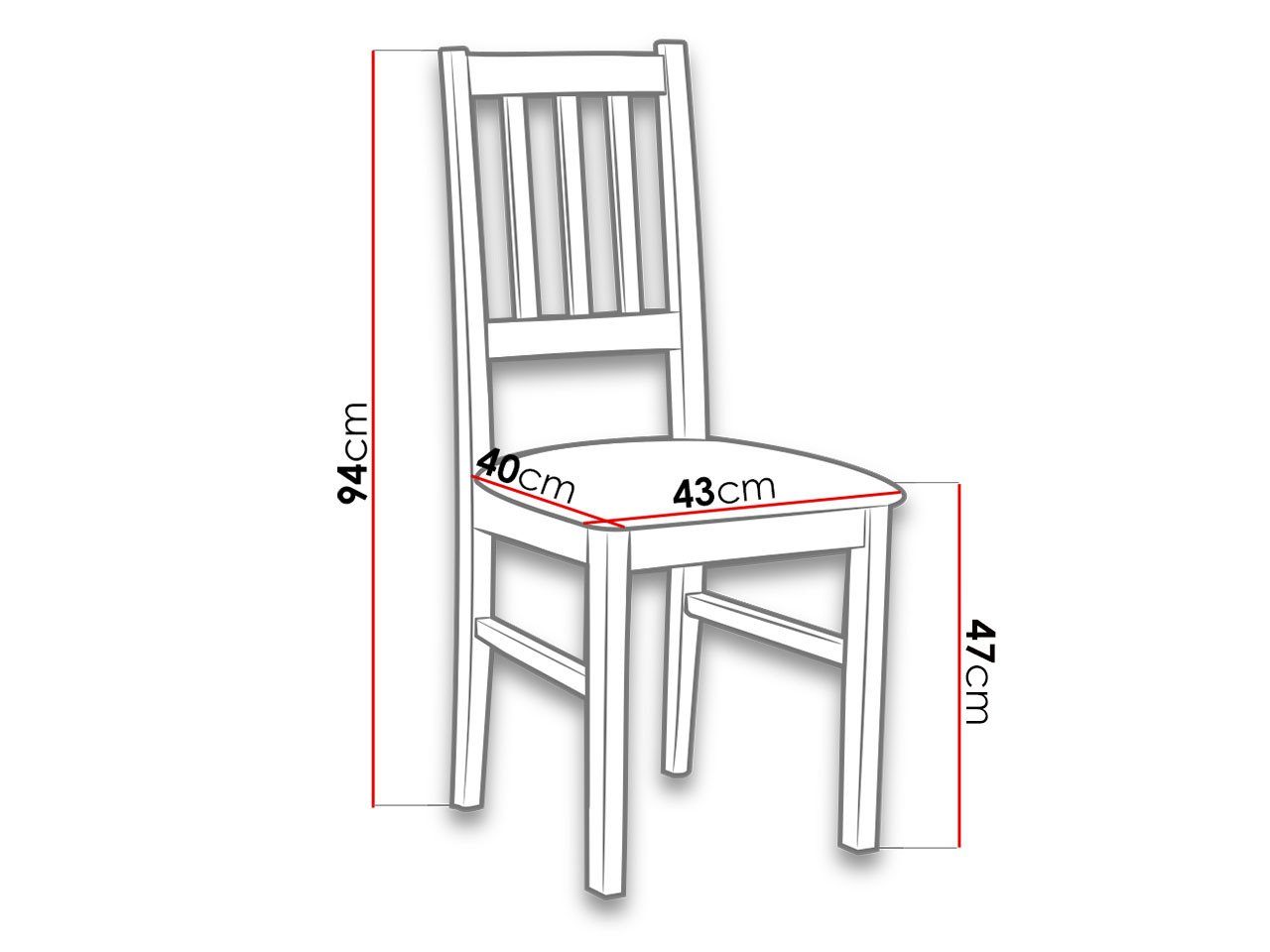 Stück), (1 MIRJAN24 43x40x94 Stuhl IV Bos aus cm Buchenholz,