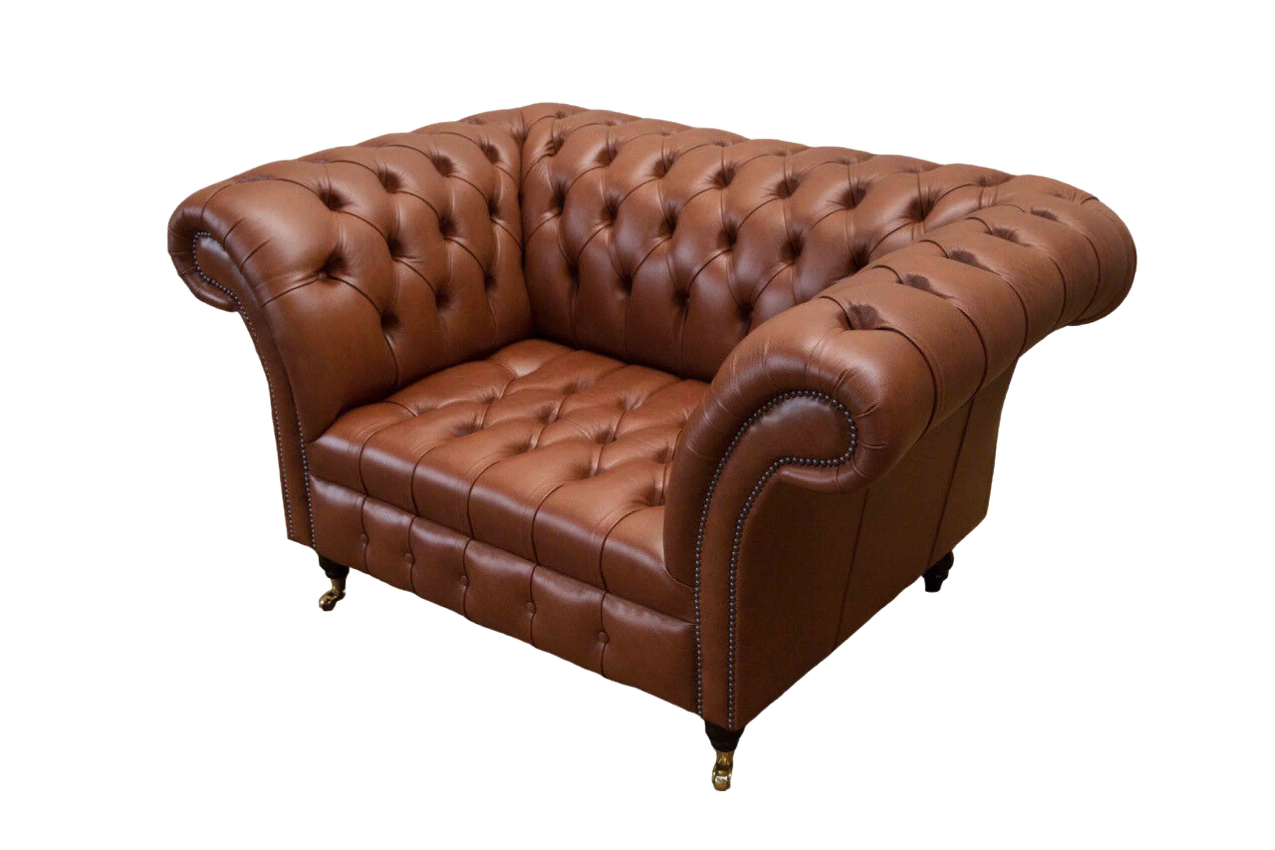 JVmoebel Klassisch Chesterfield-Sessel, Design Braun Sessel Chesterfield Wohnzimmer Couch