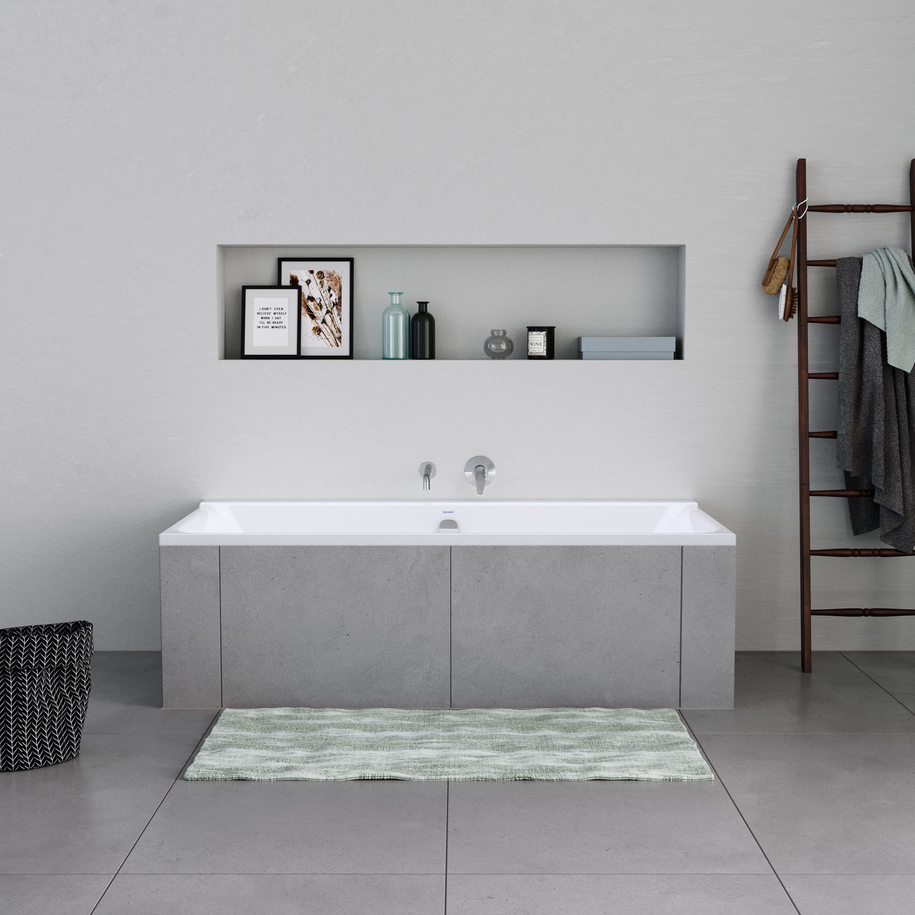 Duravit Badewanne P3, für Einbau, Weiß, 180x80 cm