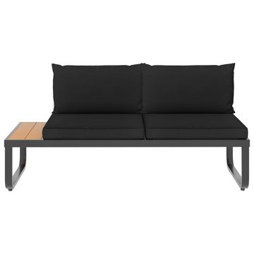 vidaXL Loungesofa 4-tlg. Garten-Ecksofa-Set mit Auflagen Aluminium und WPC, 1 Teile