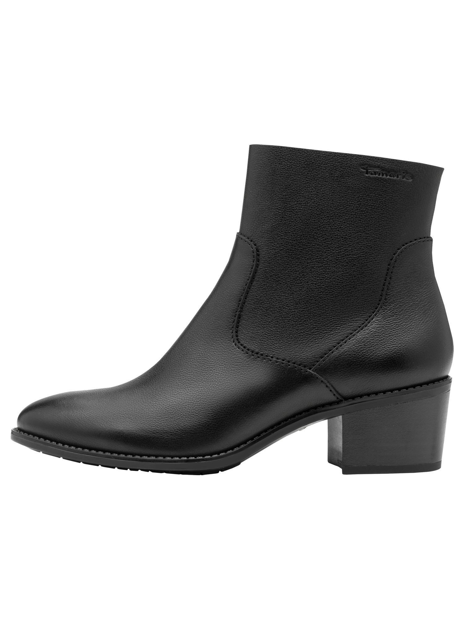 Tamaris ANTIslide, COMFORT-Lining aus Leder Blockabsatz Stiefelette ANTIslide