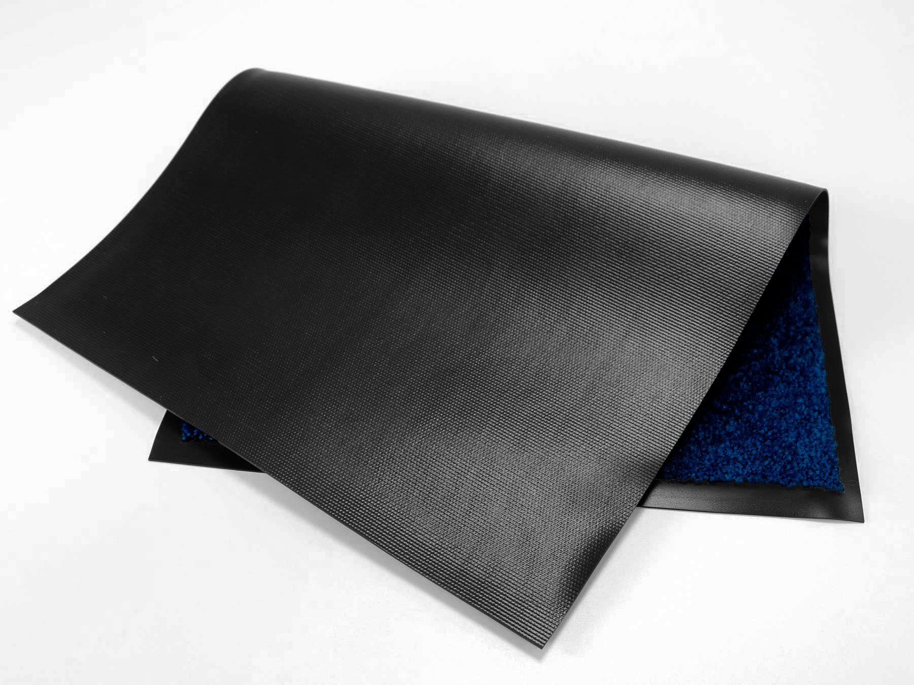 Fußmatte Schmutzfangmatte Primaflor-Ideen Textil, Höhe: UV-beständig, mm, Schmutzfangmatte, Uni-Farben, waschbar rechteckig, in PRO, CLEAN blau 8