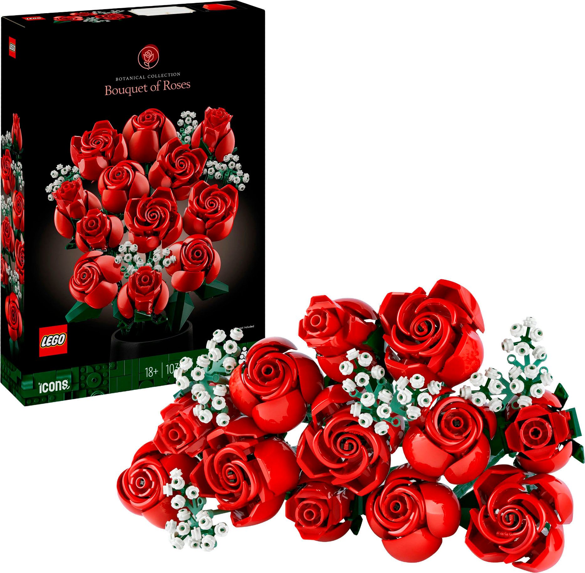 LEGO® Rosenstrauß (10328), Lego Botanicals Konstruktionsspielsteine, (822 St), Made in Europe