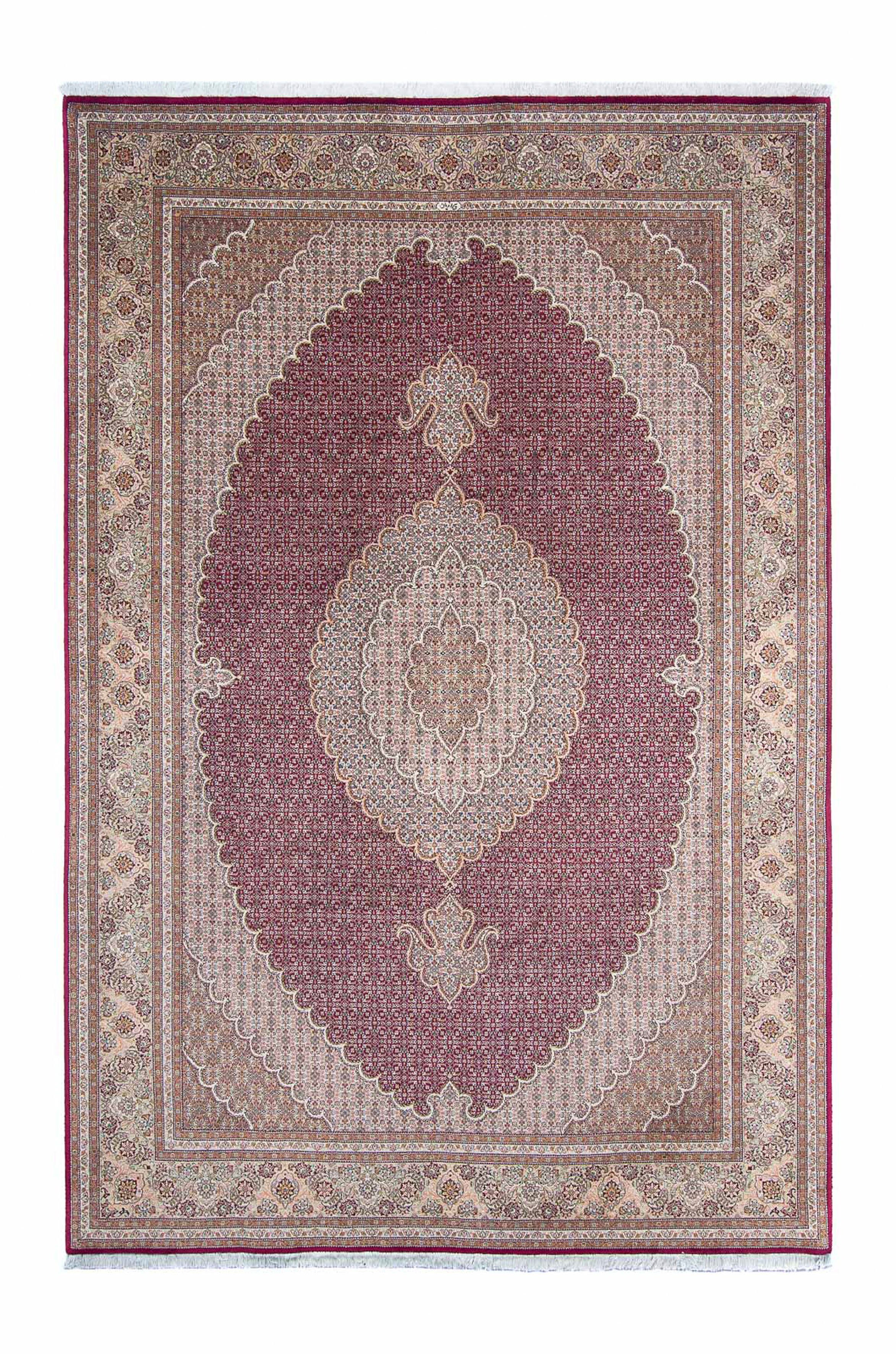 Orientteppich Perser - Täbriz cm 200 - Handgeknüpft, - morgenland, rot, 298 Höhe: Wohnzimmer, Einzelstück Zertifikat mit rechteckig, x 10 mm