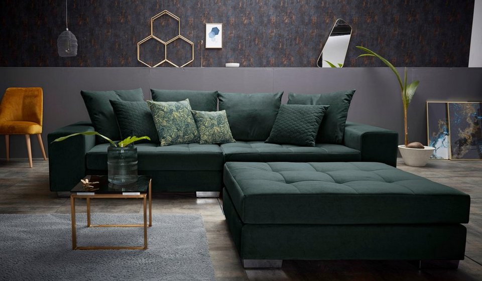 INOSIGN Big-Sofa Vale, mit Steppung im Sitzbereich, Federkern und Zierkissen