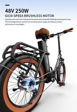 Onesport E-Bike OT16-2 20" High Tech vormontiertes Elektro-Klappfahrrad - max 120 km, 7 Gang Shimano, Heckmotor, 748 Wh Akku