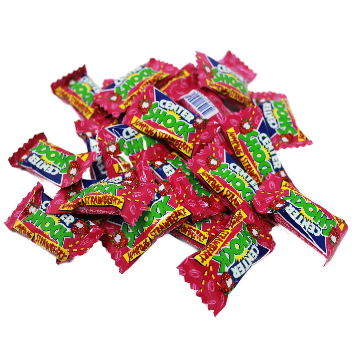 CENTER SHOCK Süßigkeit, Center Shock Jumping Strawberry extra saures Kaugummi einzeln 4g