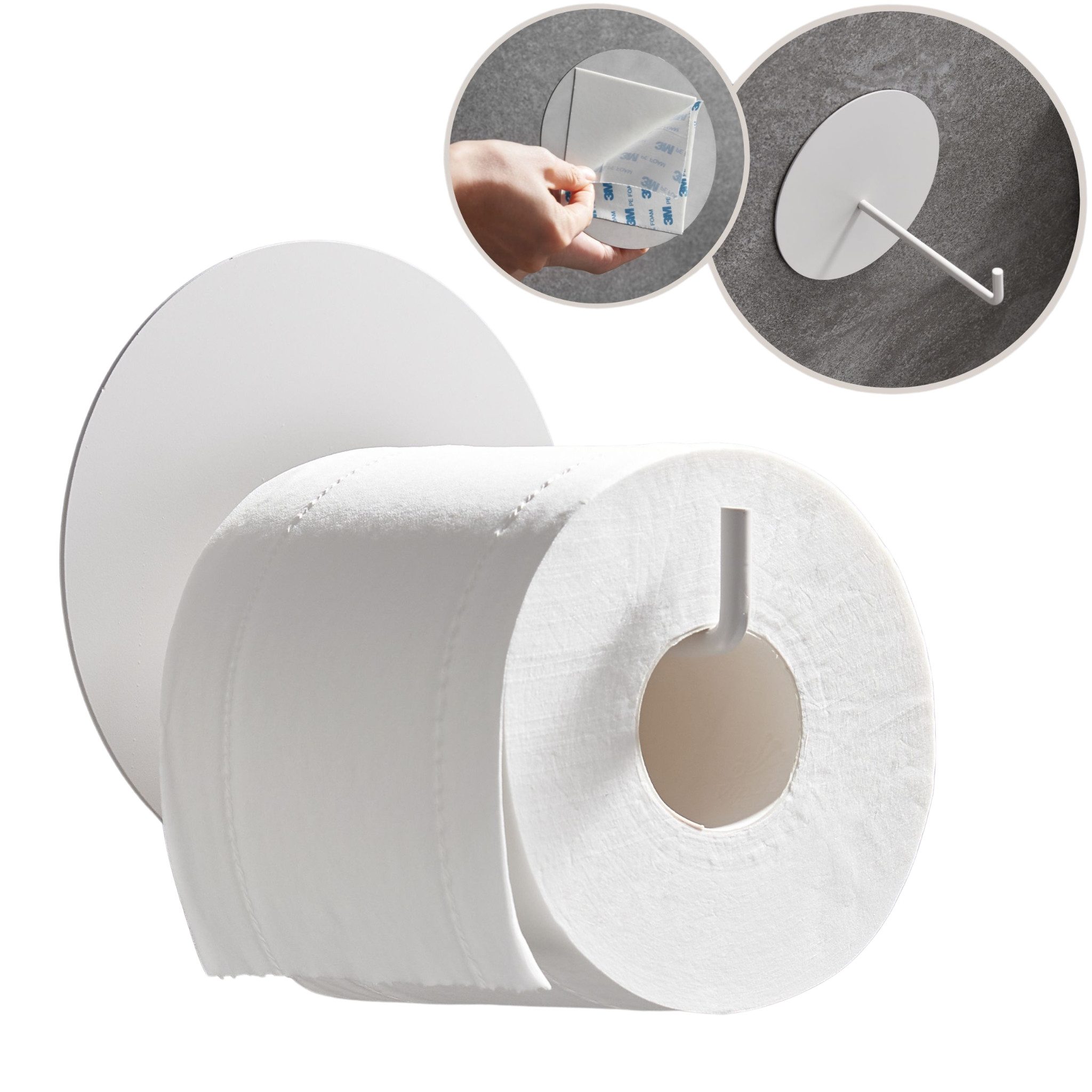 DEKAZIA Toilettenpapierhalter, Rostfreier Edelstahl, ohne Bohren, selbstklebend, Besonderes Design