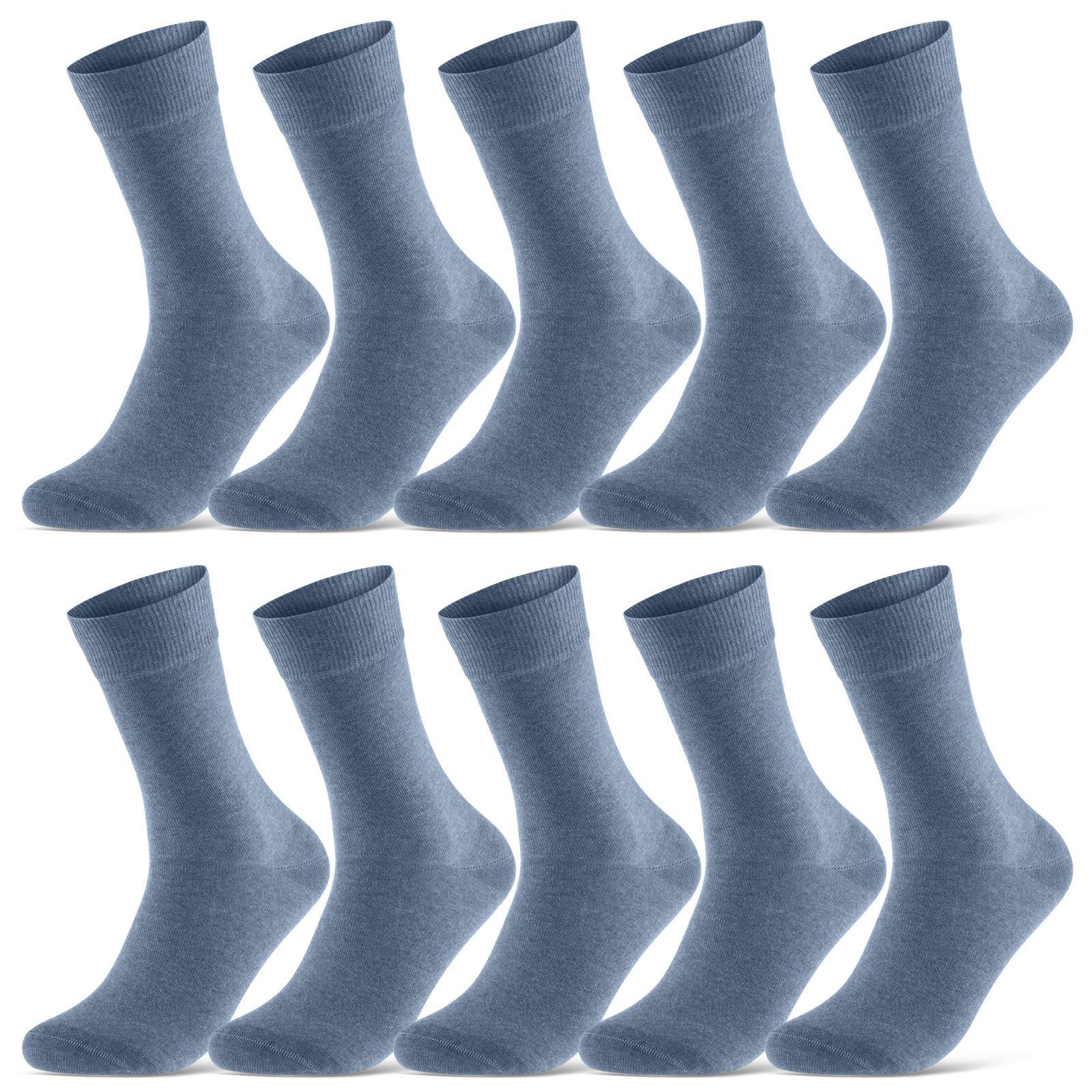 Damen - Business 70201T (Jeans, 10 Komfortbund Herren Socken Baumwolle WP sockenkauf24 mit (Basicline) 39-42) Socken Paar Socken &