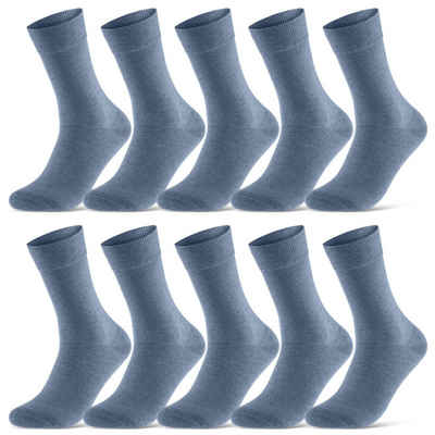 sockenkauf24 Socken 10 Paar Damen & Herren Socken Business Socken Baumwolle (Jeans, 39-42) mit Komfortbund (Basicline) - 70201T