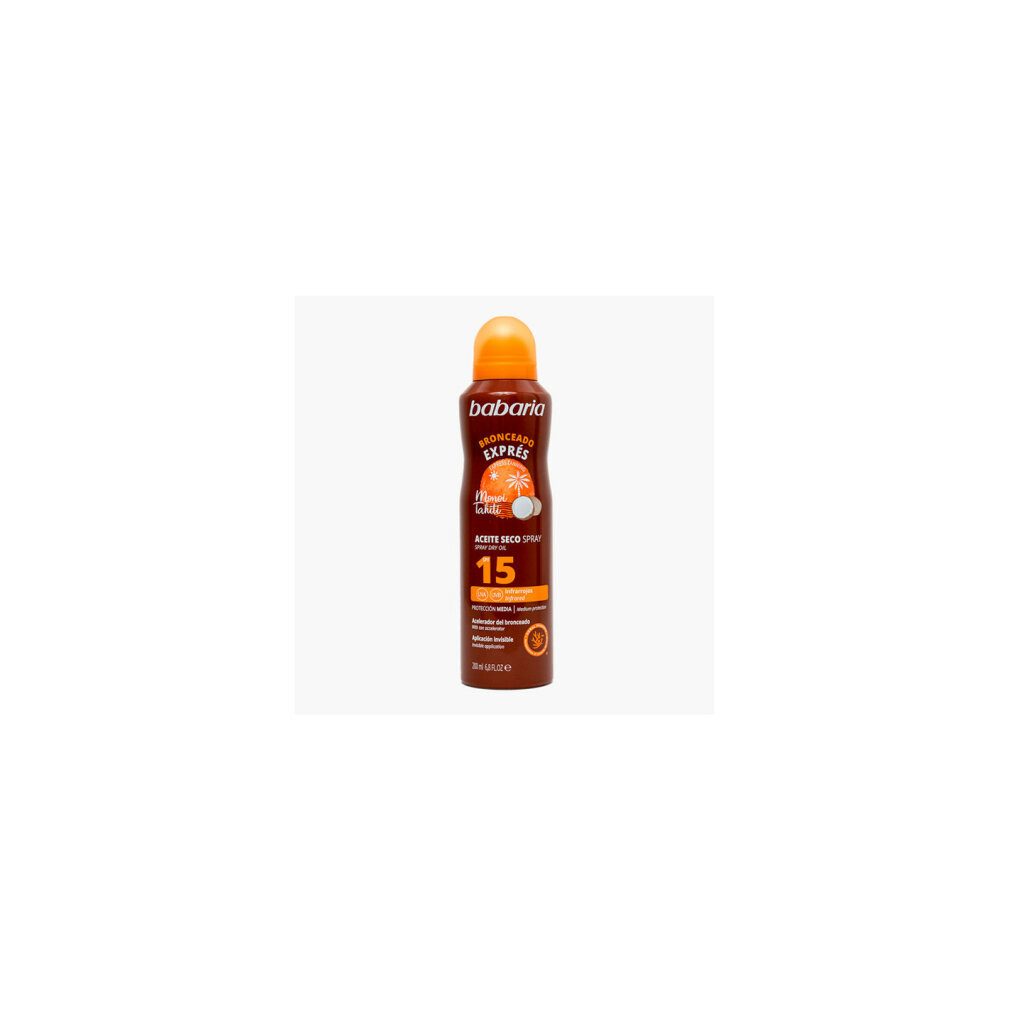babaria Sonnenschutzcreme Babaria Monoi Tahiti Dry Oil Spf15 Spray