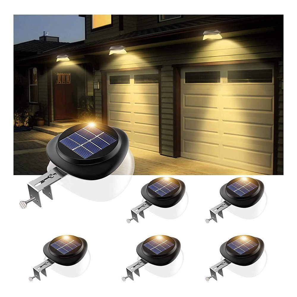 TUABUR Außen-Stehlampe 6 x 9 LED-Solar-Zaundekorationsleuchten für den Außenbereich