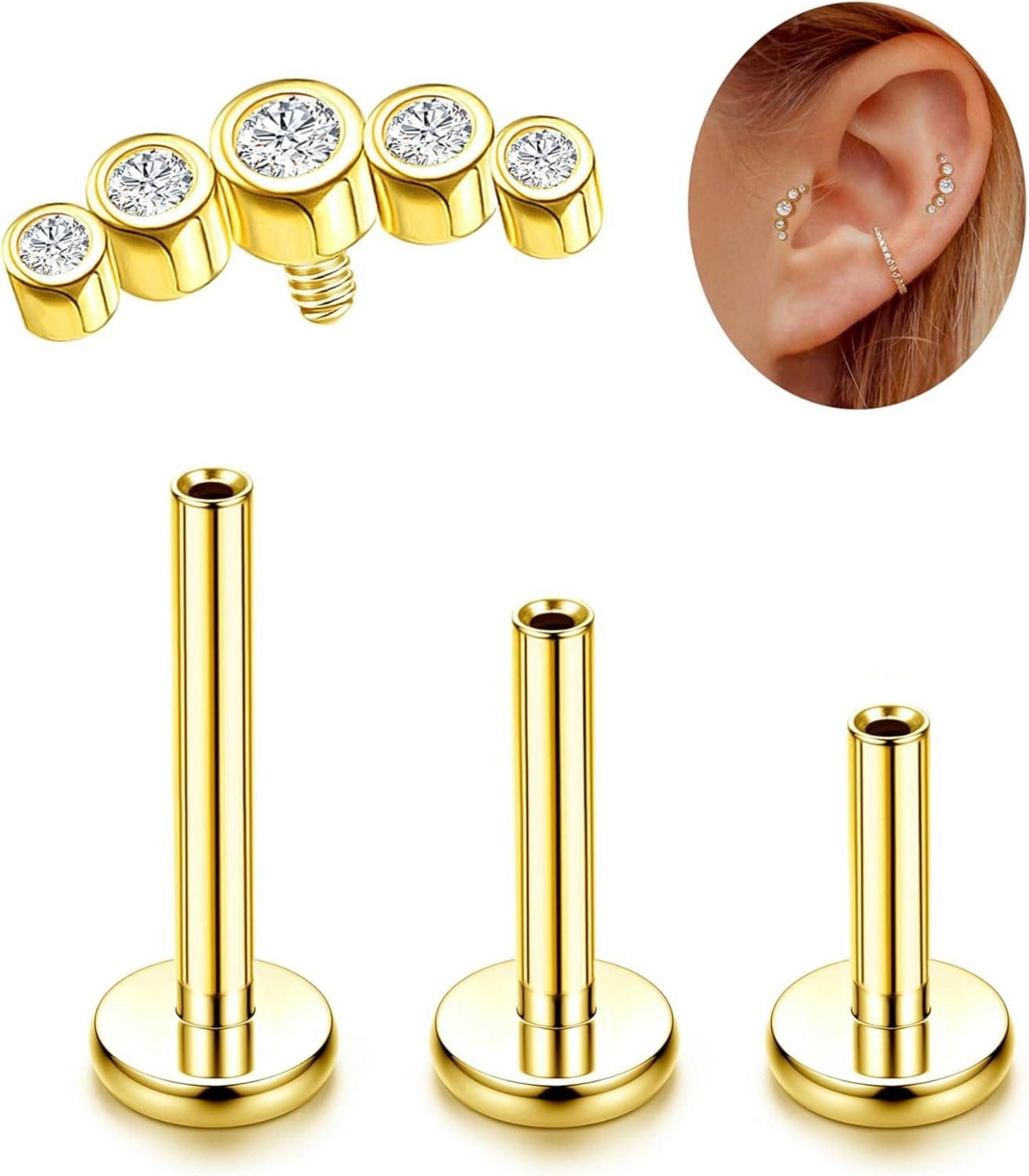 Adramata Piercing-Set G23 Titan Helix Tragus günstig online kaufen