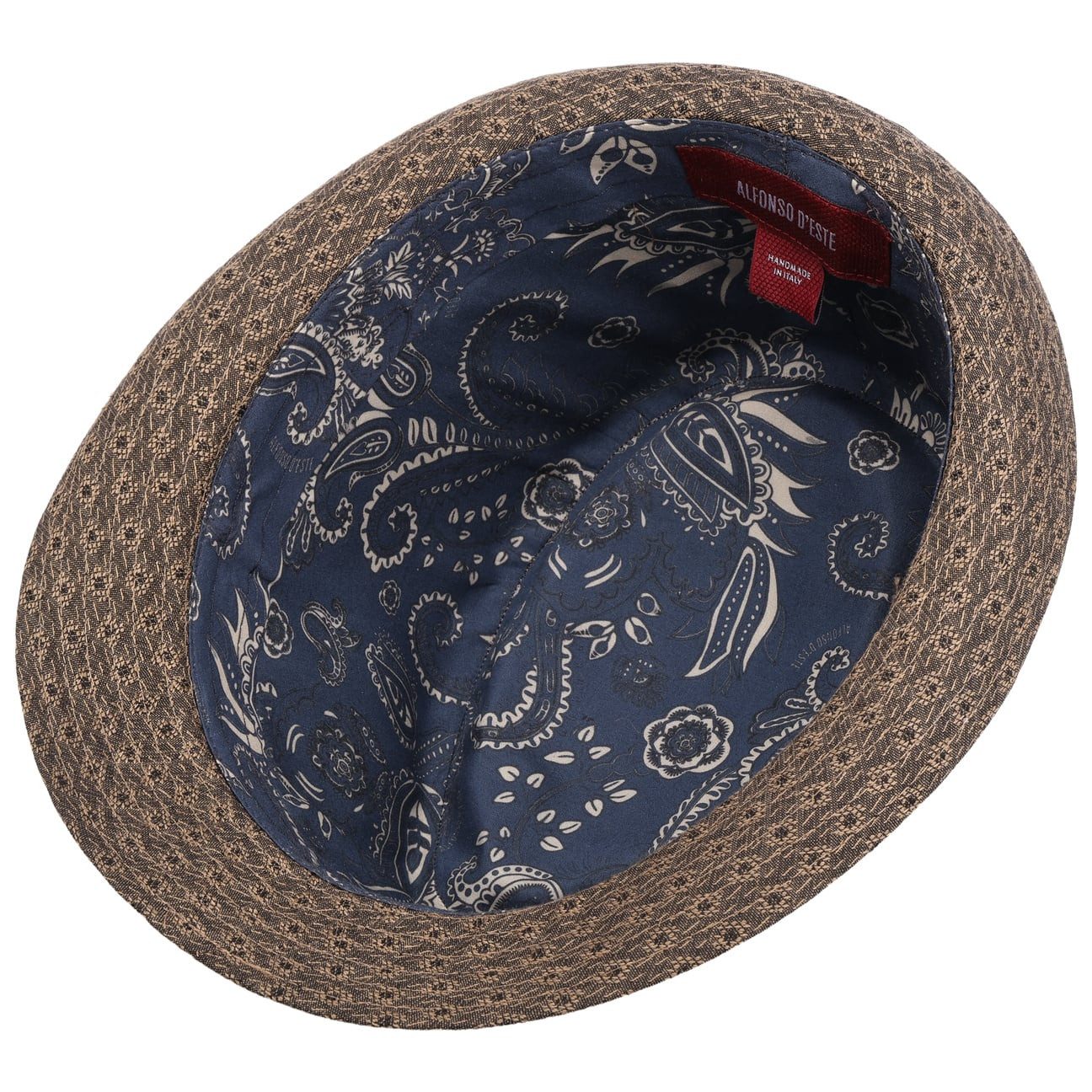 Alfonso D´Este Sonnenhut (1-St) Stofftrilby mit Futter, Made in Italy