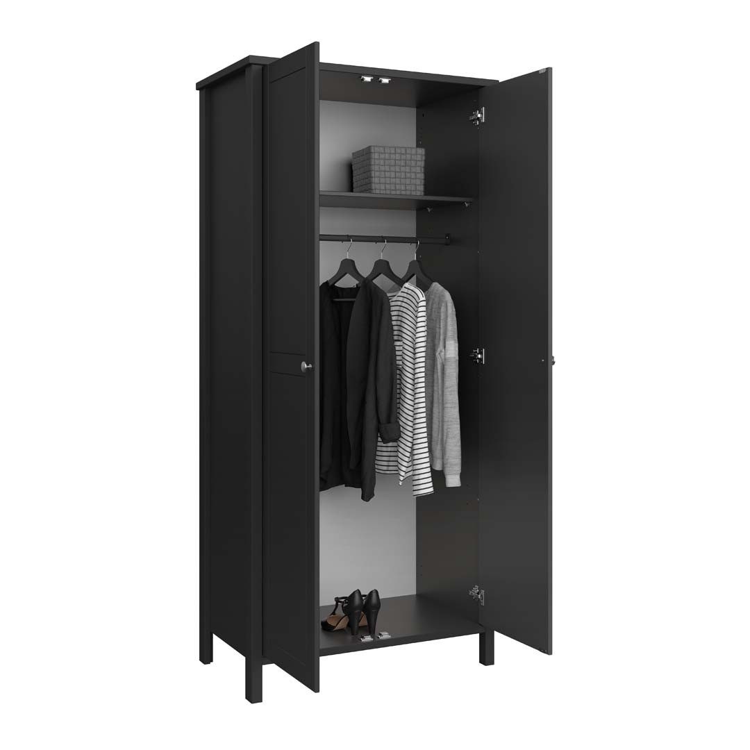 ebuy24 Kleiderschrank Tromsø Kleiderschrank 2 Türen kaffeefarben.