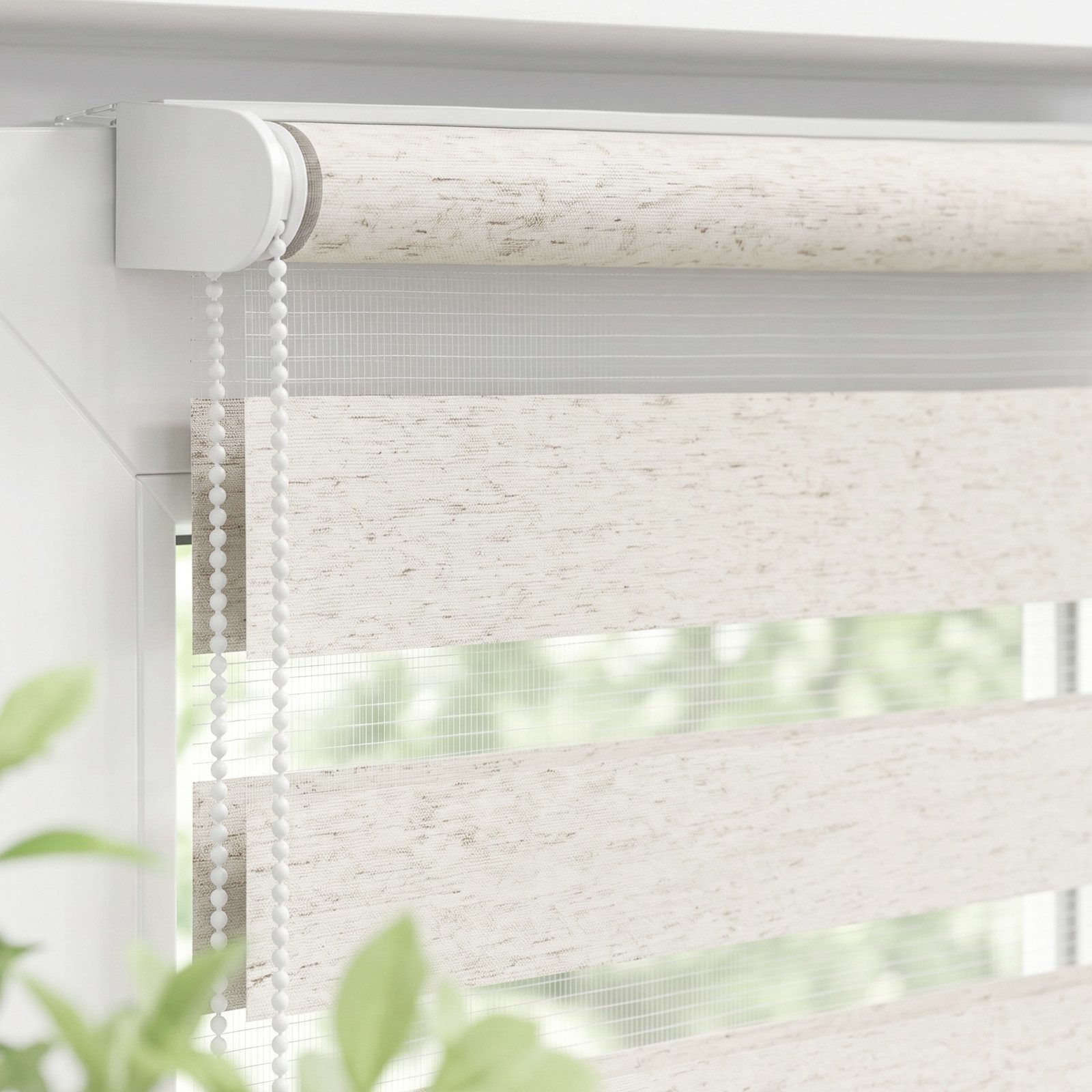 Doppelrollo Duo Rollo Klemmfix ohne Bohren freihängend Lichtschutz für Fenster, Salcar, Beige 60x130cm,Klemmträger blickdicht Jalousie Seitenzugrollo für Tür