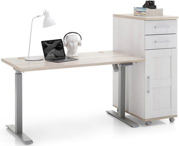 BEGA OFFICE Rollcontainer Romance, 2 Schubladen & Tür, Höhe von 120 cm passend zu höhenverstellbarem Schreibtisch