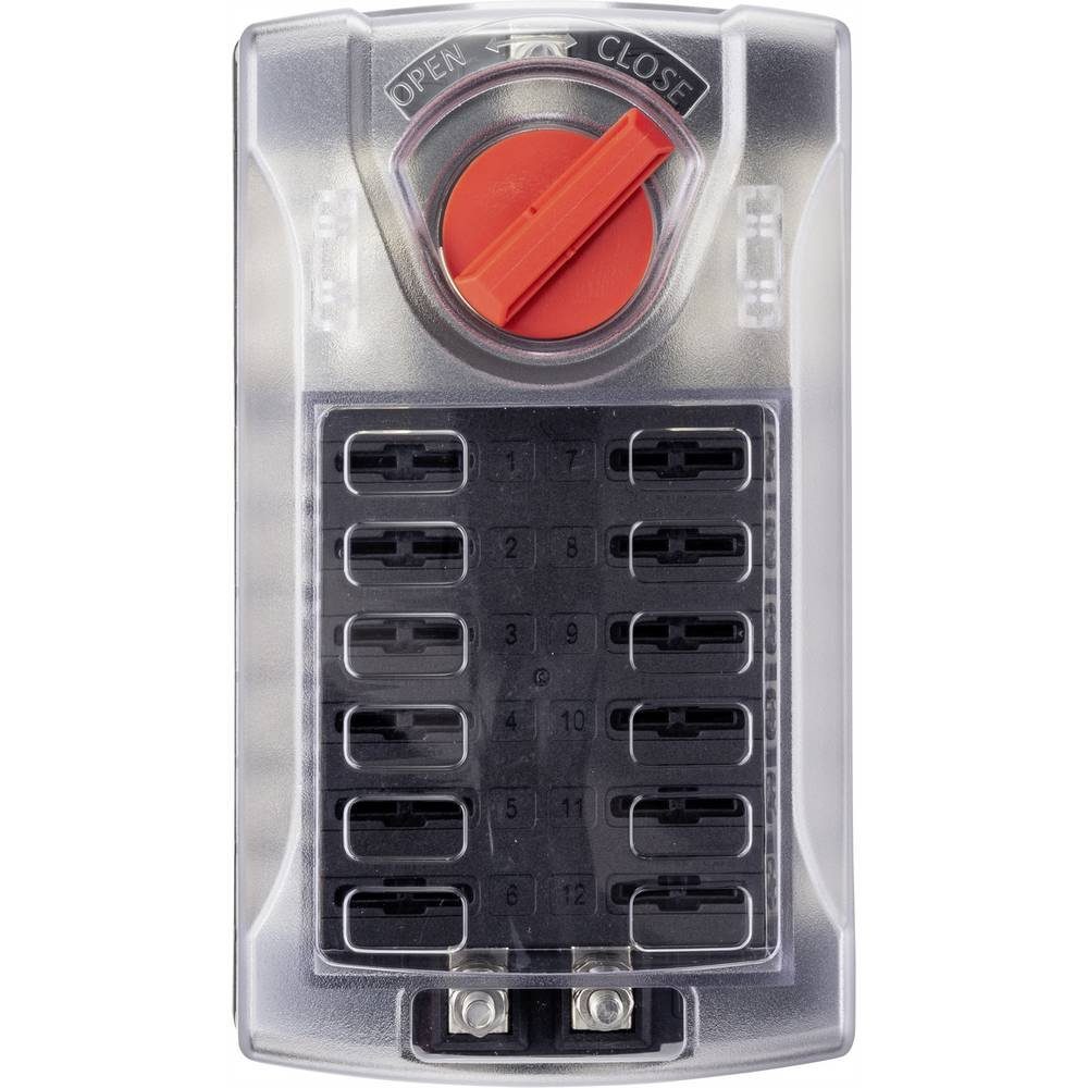 TRU COMPONENTS Sicherungshalter Flachsicherungs-Halter für 12 Sicherungen 32 V/30 A TC-9067936