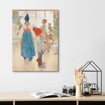 Posterlounge Leinwandbild Carl Larsson, Vor dem Weihnachtsbaum, Wohnzimmer Skandinavisch Malerei