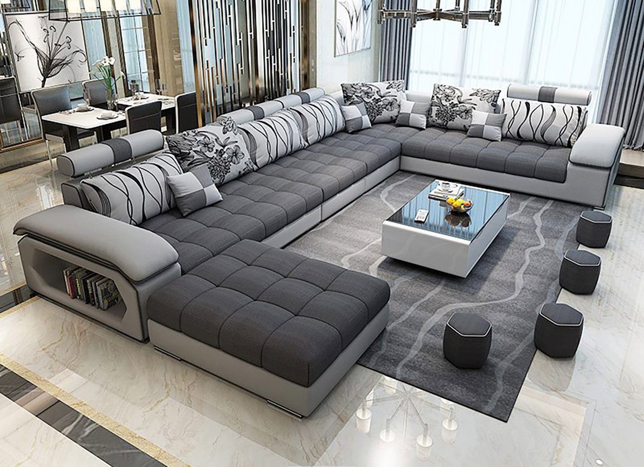 JVmoebel Wohnlandschaft XXL Polster Ecksofa Sitzgarnitur günstig online kaufen