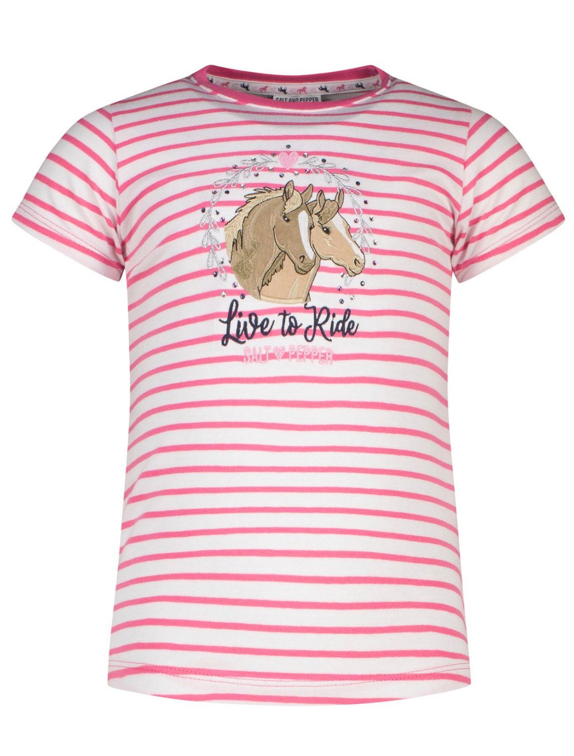 SALT AND PEPPER T-Shirt Mädchen T-Shirt mit Pferdemotiv und Streifenmuster