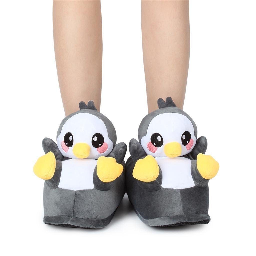 Corimori Tier Pantoffeln für Erwachsene Einheitsgröße 34-44 Plüsch Hausschuhe (Packung, Geschenk) EU Einheitsgröße 34-44, Pablo der Pinguin, für Kinder und Erwa – Bild 5 von 5