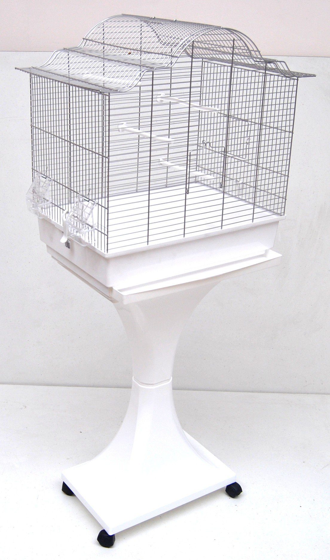 Ollesch Vogelkäfig Mega Vogelkäfig Wellensittich Kanarien mit Ständer weiß günstig online kaufen