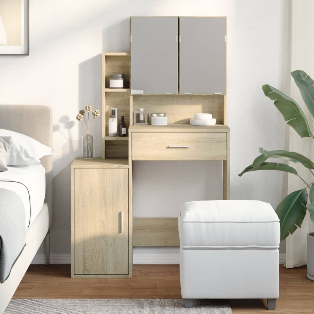 vidaXL Schminktisch Schminktisch mit Schrank Sonoma-Eiche günstig online kaufen