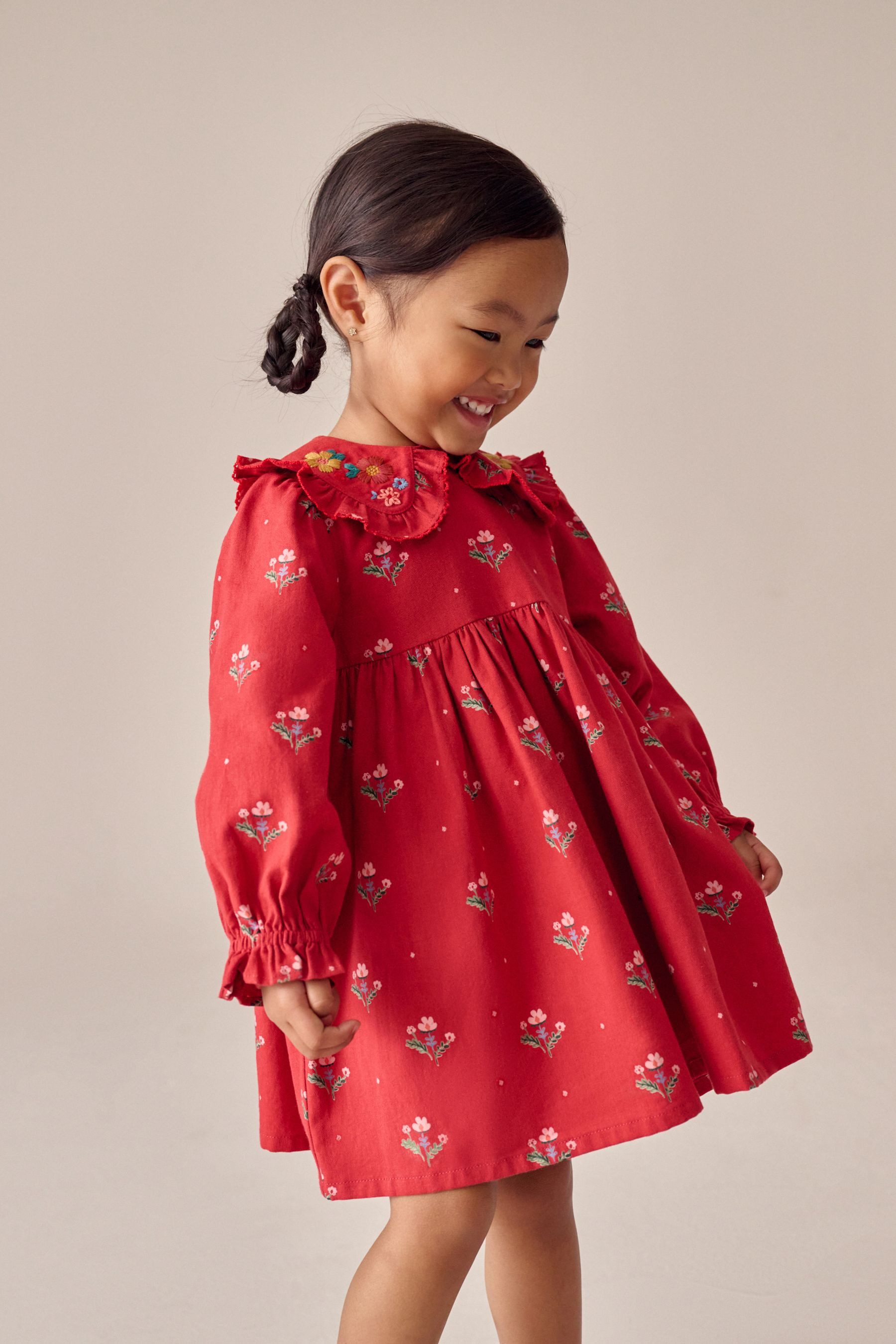 Next Blusenkleid Kleid mit langen Ärmeln und Kragen (1-tlg)