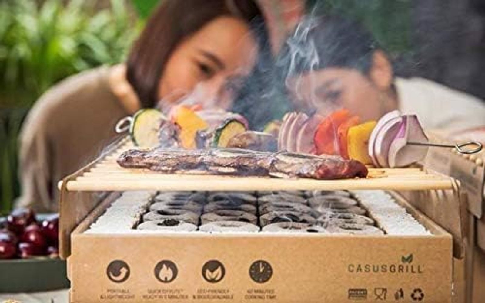 Casusgrill Holzkohlegrill Einweg-Grill biologisch abbaubar Mini-Grill ökologisch Einweggrill – Bild 5 von 5