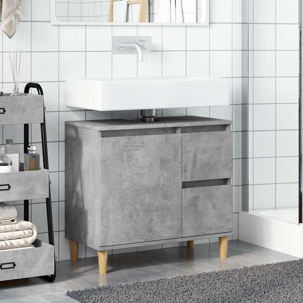 vidaXL Badezimmerspiegelschrank Waschbeckenunterschrank Betongrau 65x33x60 günstig online kaufen
