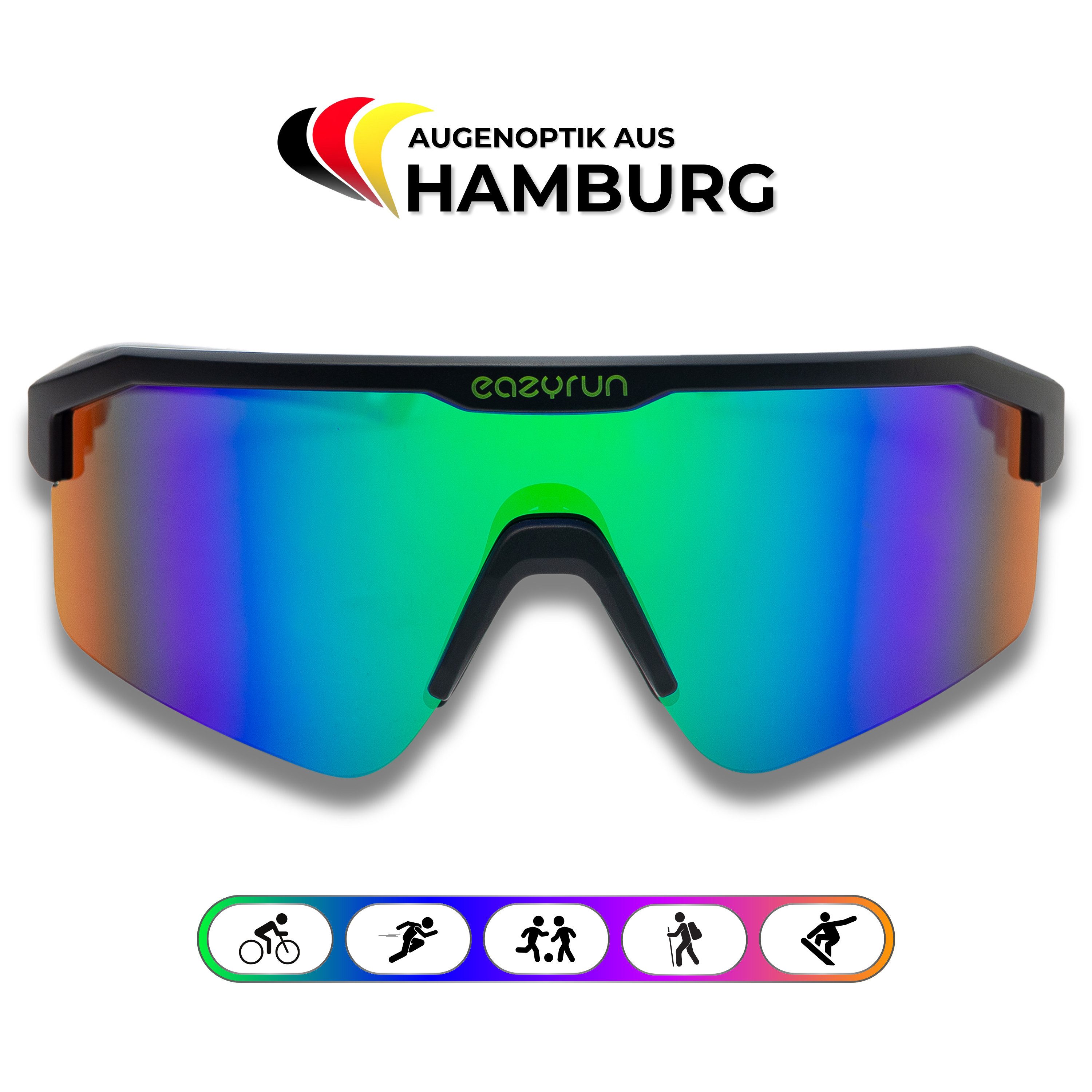 Fahrradbrille, Sportbrille, Unisex Design, Für Sport, Rad, Laufen, MTB & Outdoor