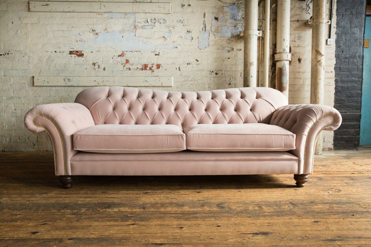 JVmoebel Chesterfield-Sofa, Chesterfield Design Couch 4 Sofa Sitzer Sofa 240 cm