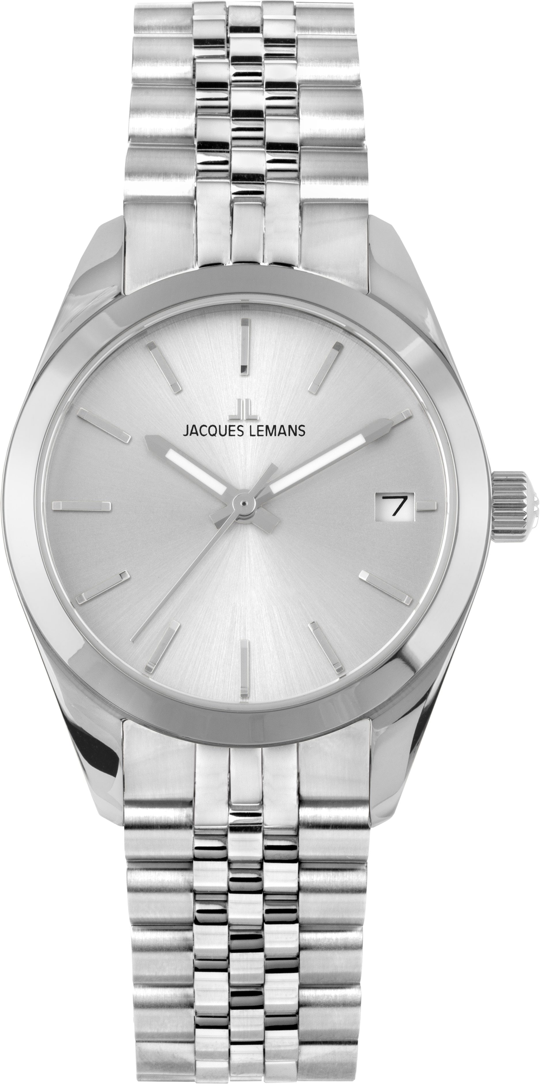 Jacques Lemans Quarzuhr Derby 1-2132D, Armbanduhr, Damenuhr, Edelstahlarmband, analog, Tag